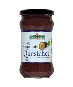 Compote de Quetsches Bio - 315 g, des Côteaux Nantais, idéal pour ajouter une touche sucrée avec du sucre de canne