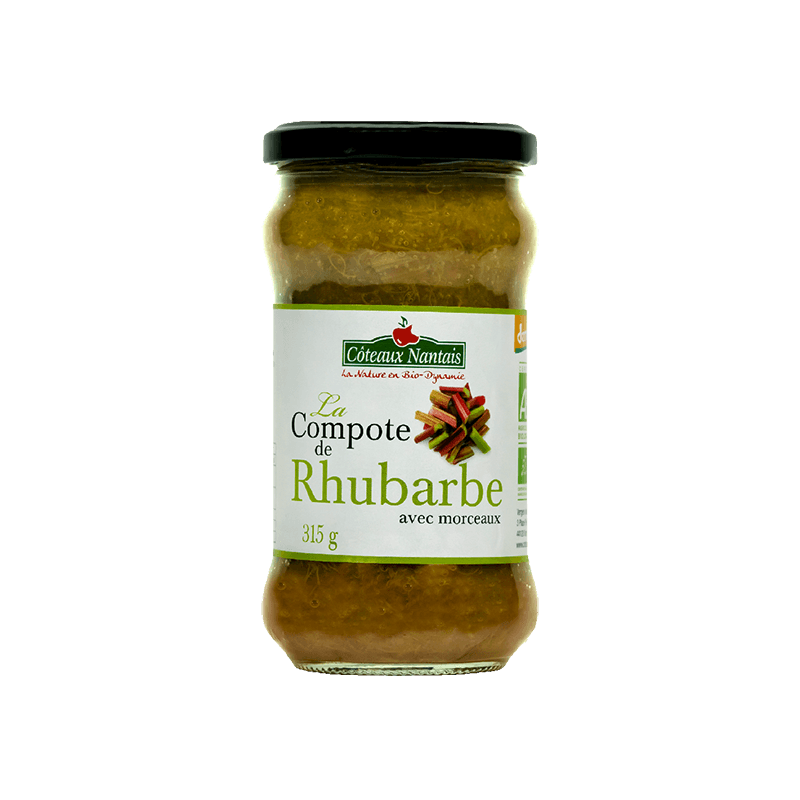 Compote de rhubarbe Bio Demeter 315 g Côteaux Nantais